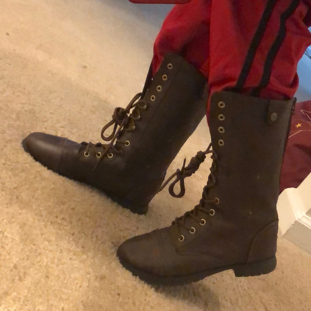Dark Brown Combat Boots